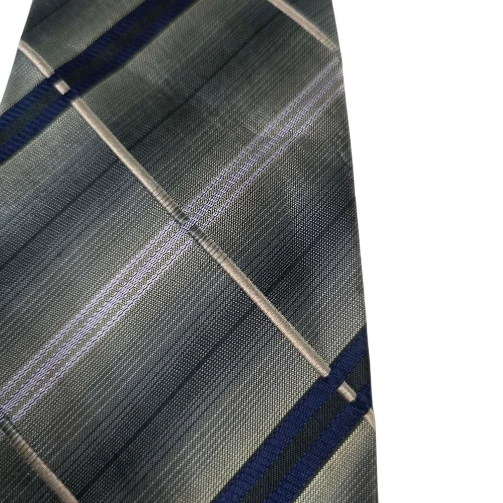 Savony Collection Plaid Silk Necktie Men's Green Blue Formal Dress Tie‎ Designer